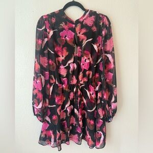 Bar III Pink and Black Floral Dress